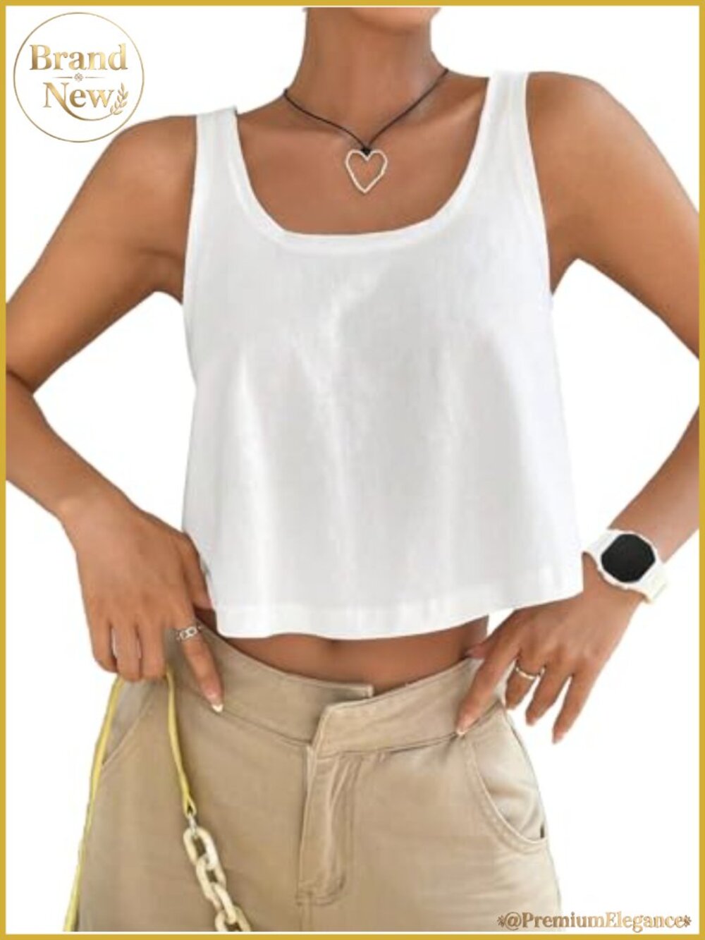 Sexy Loose Fit Cropped Tank Top 65% Cotton 35% Polyester Racerback Cami